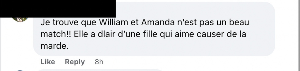 Commentaire Facebook.