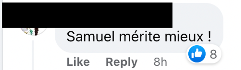 Commentaire Facebook.