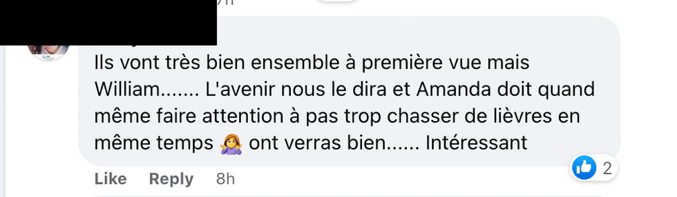 Commentaire Facebook.