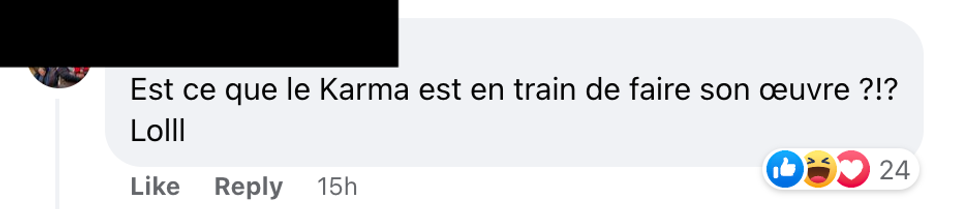Commentaire Facebook.
