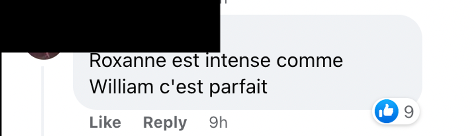 Commentaire Facebook.