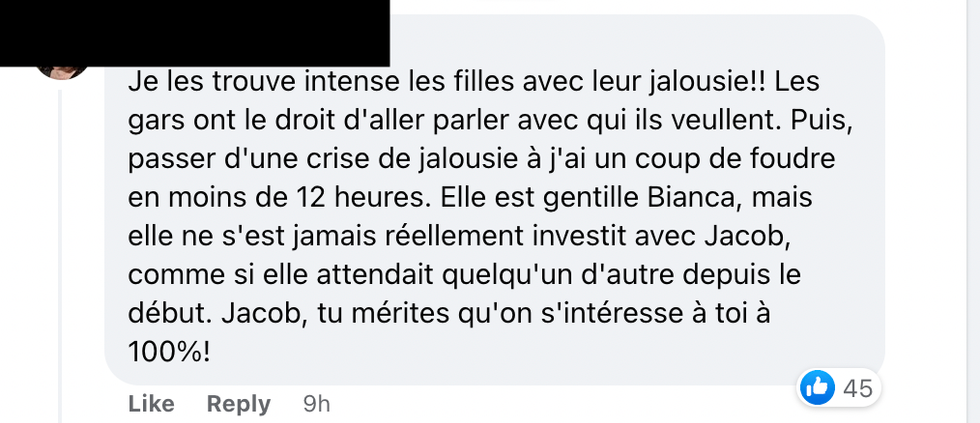 Commentaire Facebook.