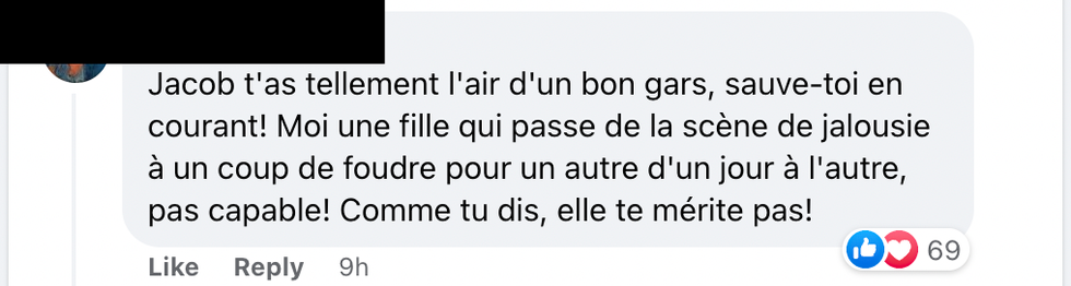 Commentaire Facebook.