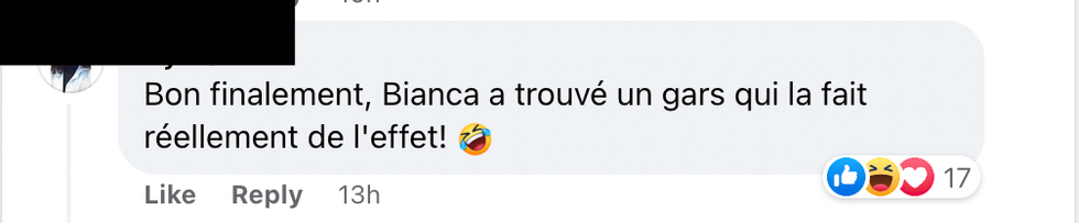 Commentaire Facebook.