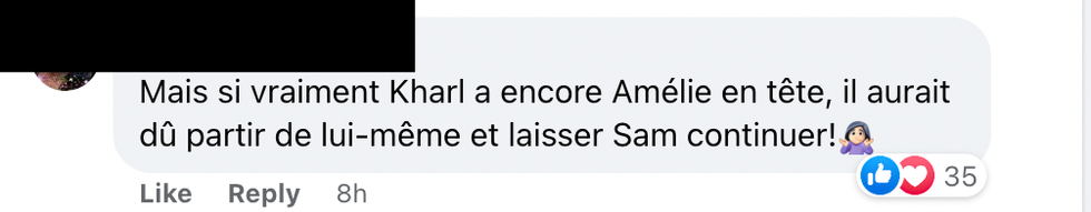 Commentaire Facebook.