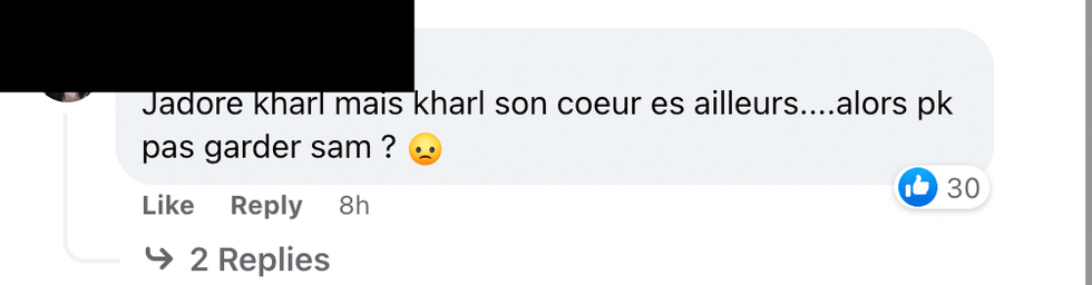 Commentaire Facebook.