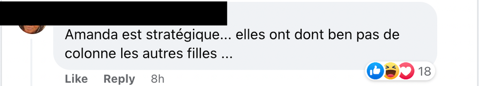 Commentaire Facebook.