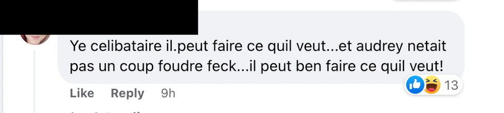Commentaire Facebook.