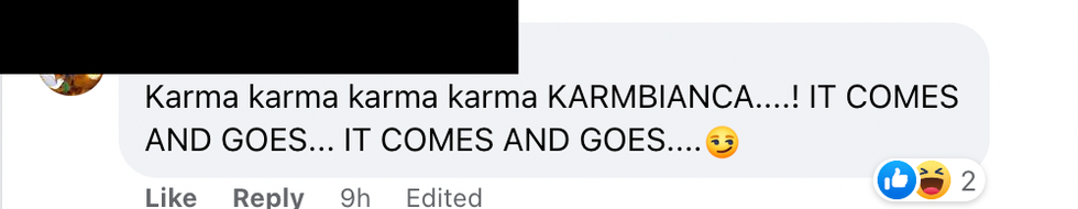 Commentaire Facebook.