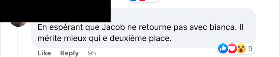 Commentaire Facebook.
