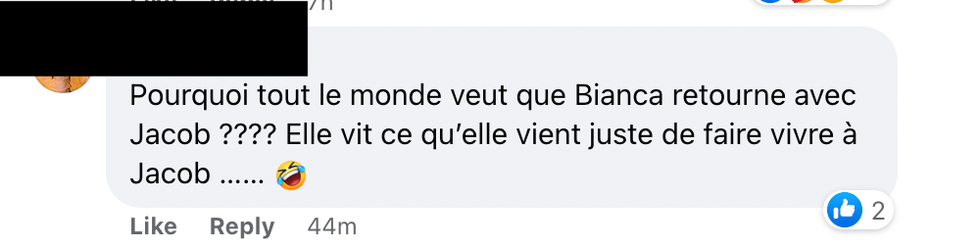 Commentaire Facebook.