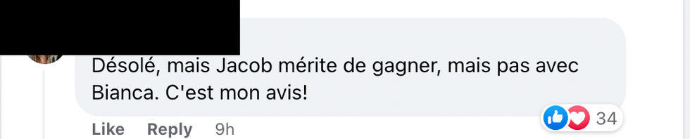 Commentaire Facebook.