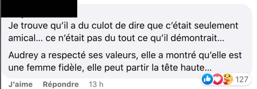 Commentaire Facebook.