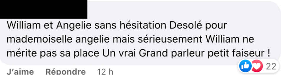 Commentaire Facebook.
