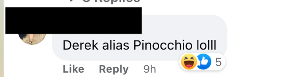 Commentaire Facebook.