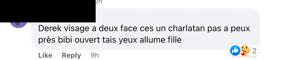 Commentaire Facebook.