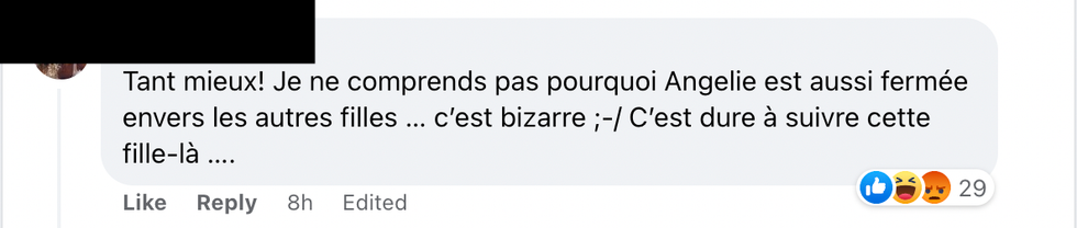 Commentaire Facebook.