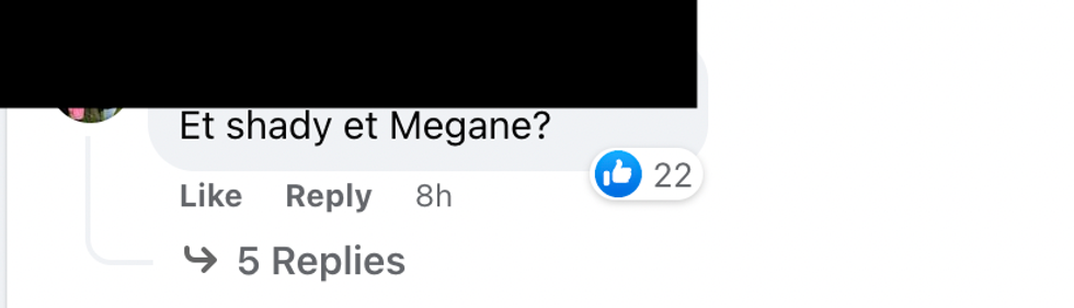 Commentaire Facebook.