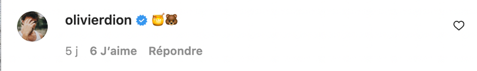 Commentaire Instagram d'Olivier Dion.