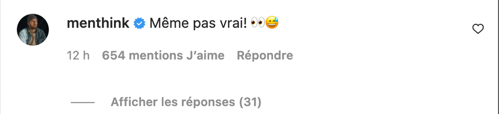 Commentaire Instagram.