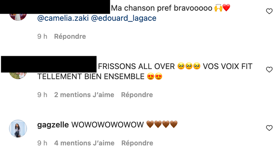Commentaire Instagram.