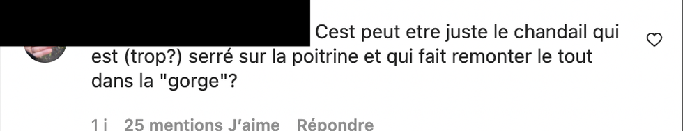 Commentaire Instagram.