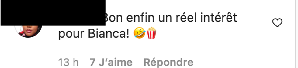 Commentaire Instagram.