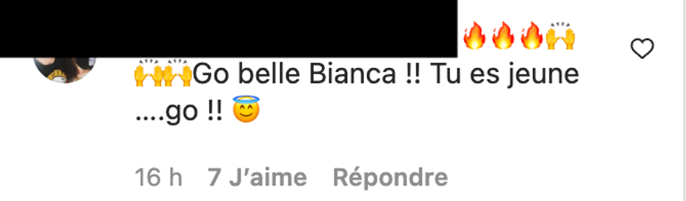 Commentaire Instagram.