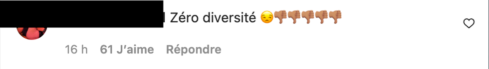 Commentaire Instagram.