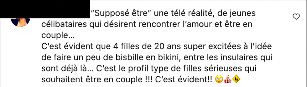 Commentaire Instagram.