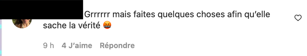 Commentaire Instagram.