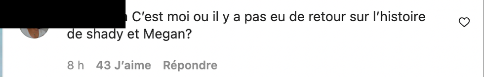 Commentaire Instagram.