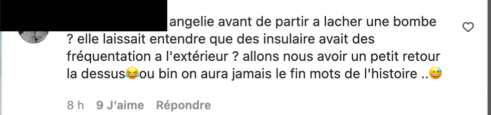 Commentaire Instagram.