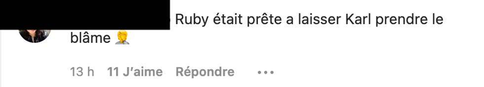 Commentaire Instagram.