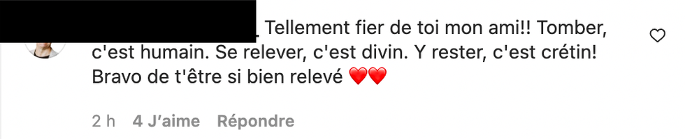 Commentaire Instagram.
