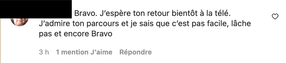 Commentaire Instagram.