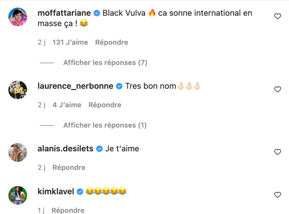 Commentaire Instagram.