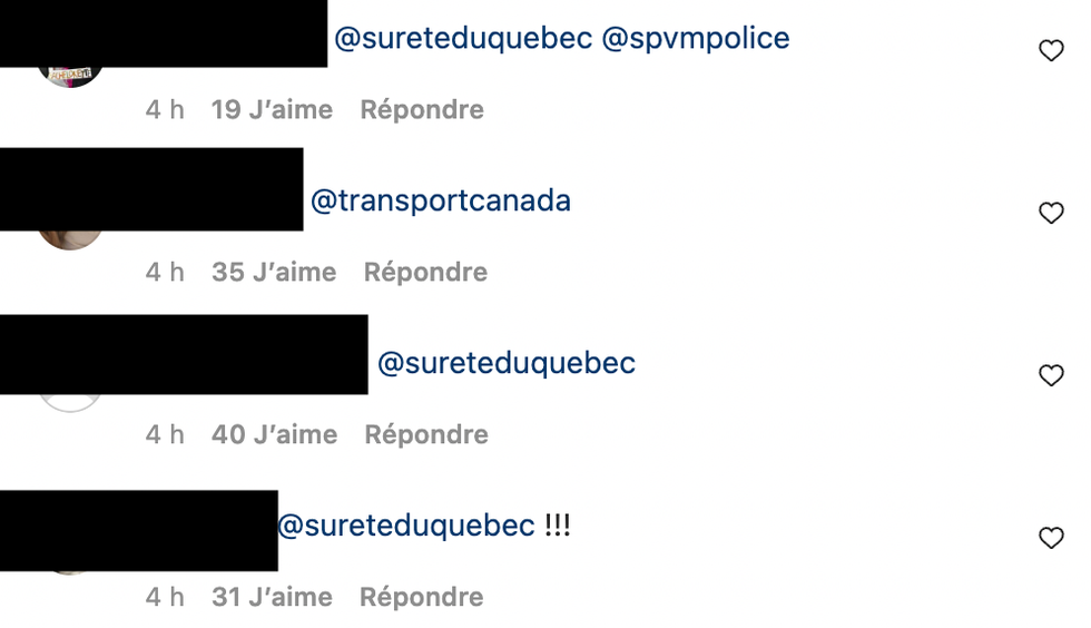 Commentaire Instagram.