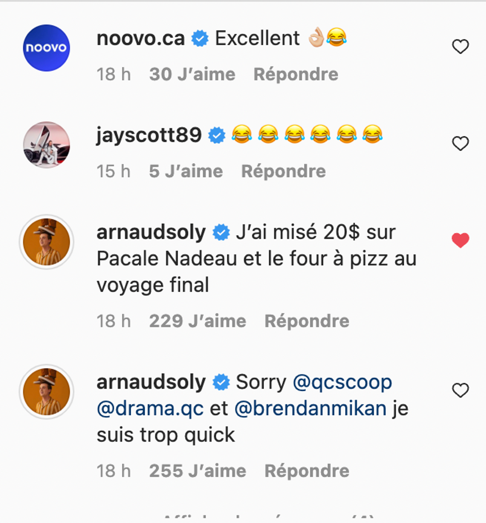 Commentaire Instagram.