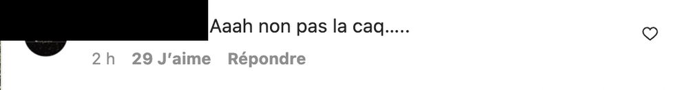 Commentaire Instagram.