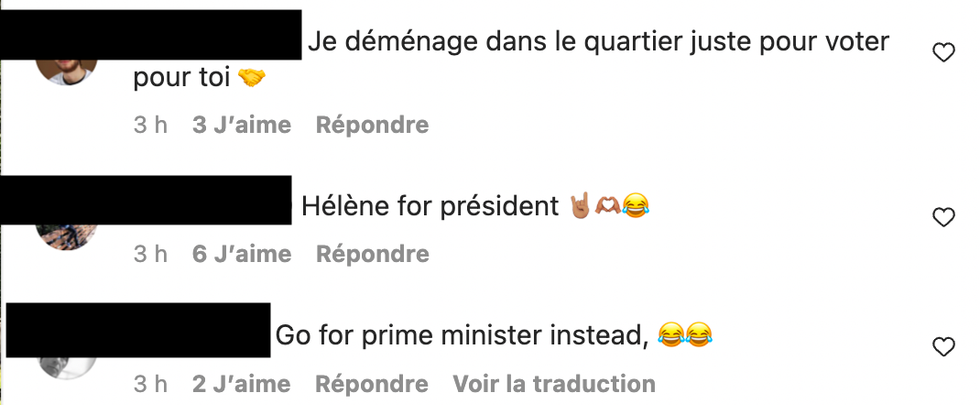 Commentaire Instagram.