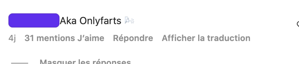 Commentaire sous la page Instagram de chez Maxi.