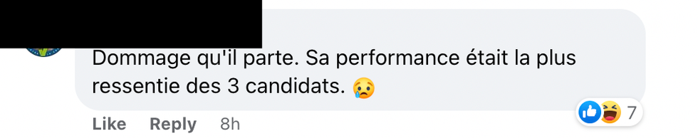 Commentaire sur Facebook.