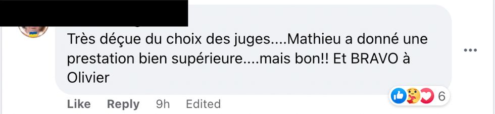 Commentaire sur Facebook.