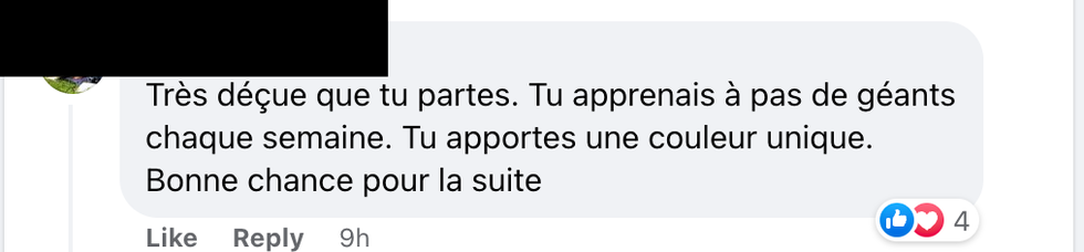 Commentaire sur Facebook.