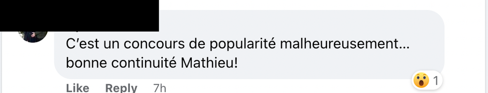 Commentaire sur Facebook.