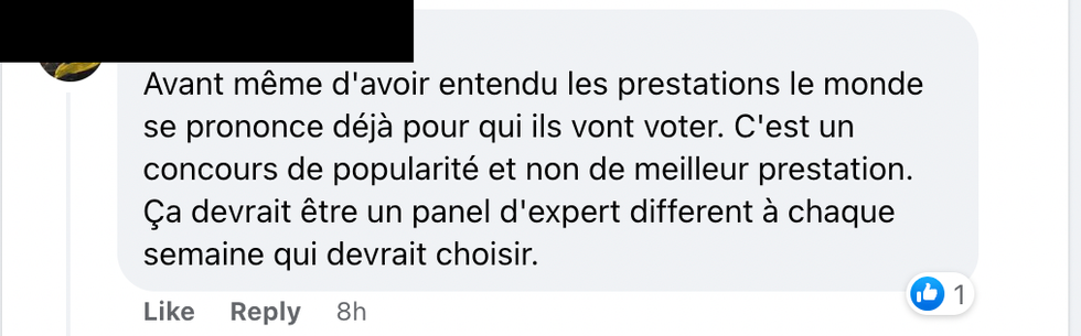Commentaire sur Facebook.