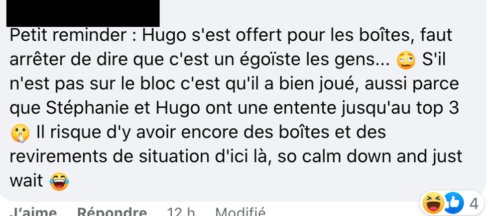 Commentaire sur Facebook.