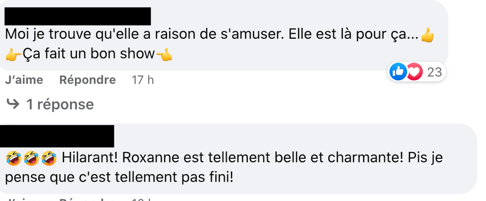 Commentaire sur Facebook.