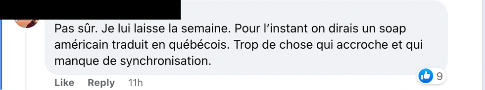 Commentaire sur Facebook.